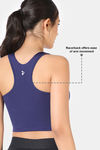 Zelocity Medium Impact Longline Padded Sports Bra - Twilight Blue — thumbnail 7